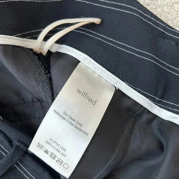 Aritzia Wilfred Jallade Stripe cropped 90s preppy trouser Pants black and white - Picture 9 of 12